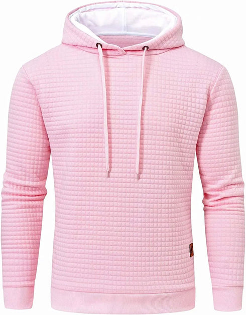 Premium Men’s Fleece Hoodies - Jacquard Pullover Sweatshirts for Men - High-Quality Male Hooded Sweatshirts - Warms Hoodies